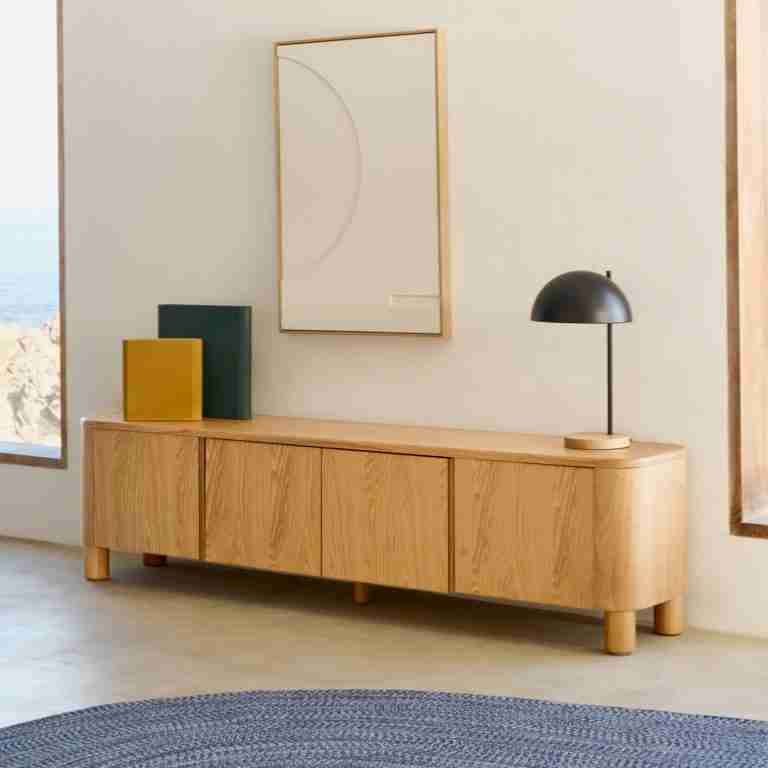 Kave Home TV-meubel Salaya Essenhout, 200cm - Bruin