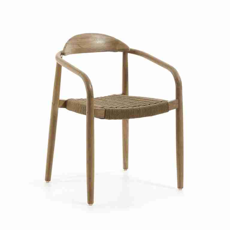 Kave Home Tuin / Eetkamerstoel Nina - Beige - Japandi
