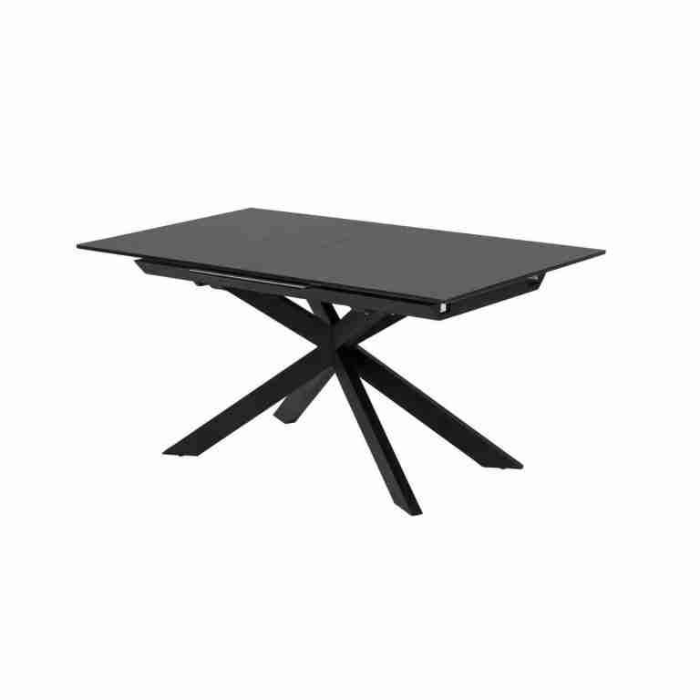 Kave Home Uitschuifbare Eettafel Atminda 160-210 x 90cm - zwart glas
