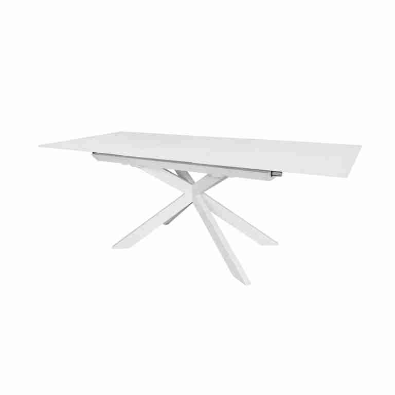 Kave Home Uitschuifbare Eettafel Atminda Glas, 160-210 x 90cm - Wit