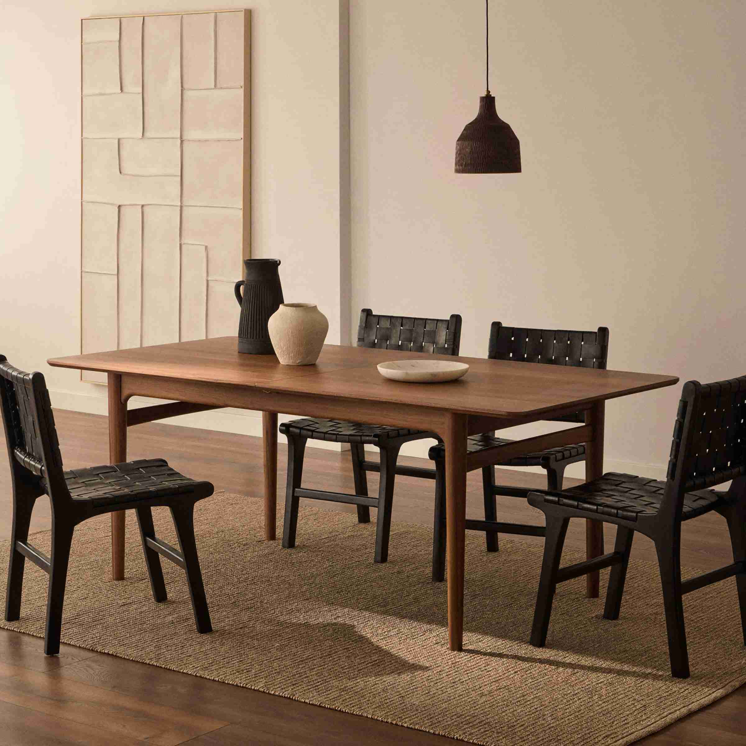 Kave Home Uitschuifbare Eettafel Elan Notenhout, 200-260 x 100cm - Bruin