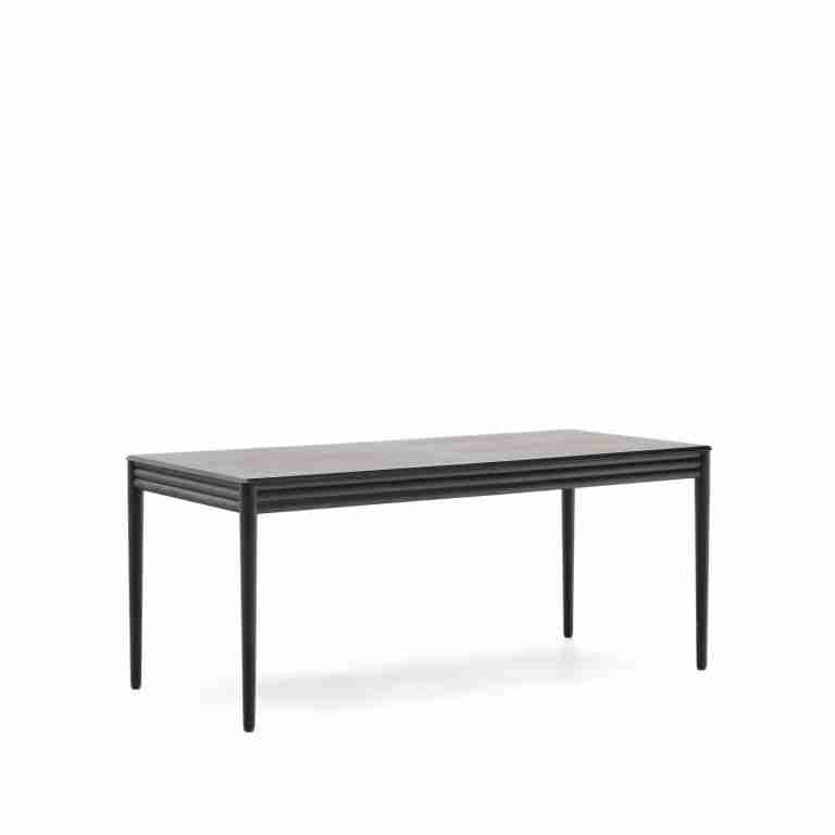 Kave Home Uitschuifbare Eettafel Lenon Eikenhout, 160-200 x 90cm - Zwart
