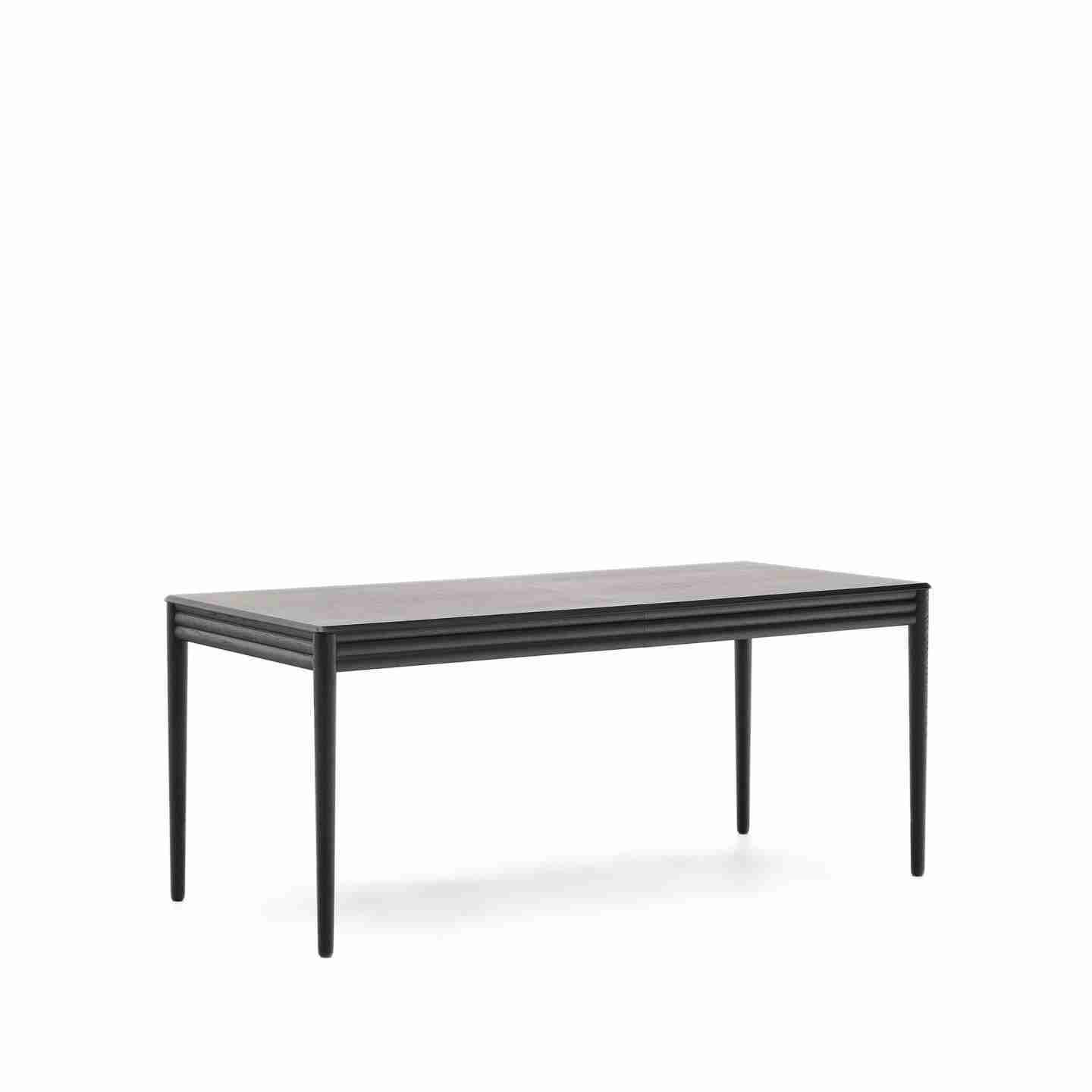 Kave Home Uitschuifbare Eettafel Lenon Eikenhout, 160-200 x 90cm - Zwart