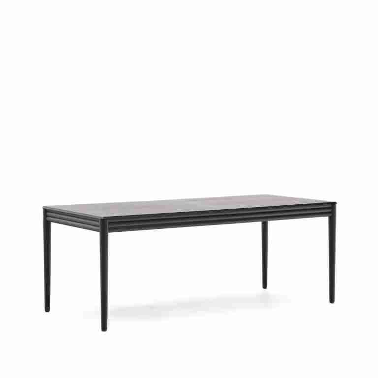 Kave Home Uitschuifbare Eettafel Lenon Eikenhout, 200-280 x 90cm - Zwart