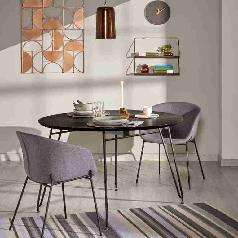 Kave Home Uitschuifbare Ronde Eettafel Milian √ò120 x 120/160/200cm - Zwart