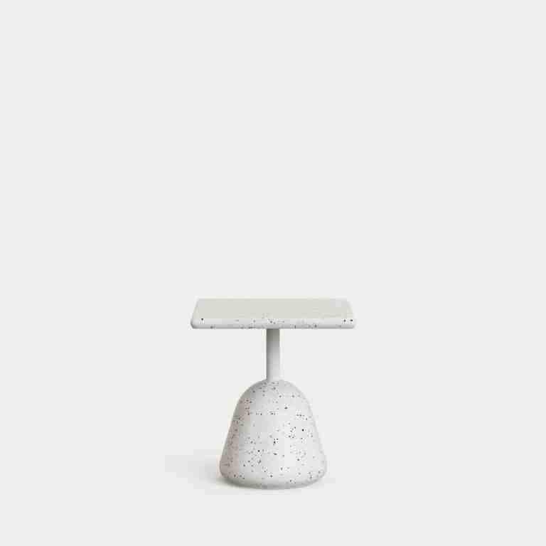 Kave Home Vierkante Bijzettafel Saura Terrazzo, 44cm - Wit