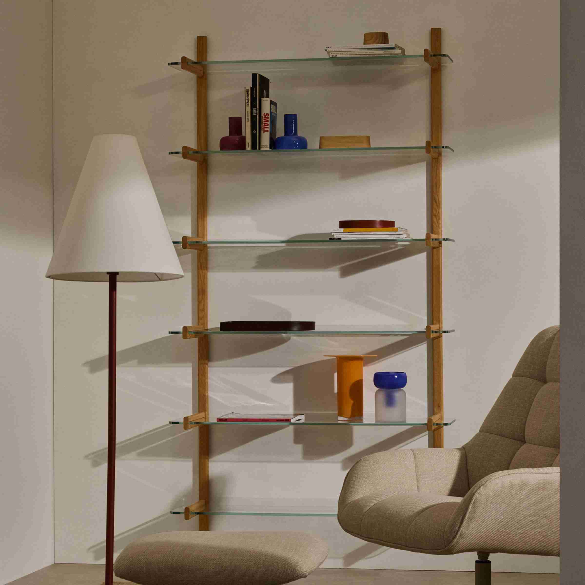 Kave Home Wandrek Sitra Eikenhout en glas, 202 x 90cm - Bruin