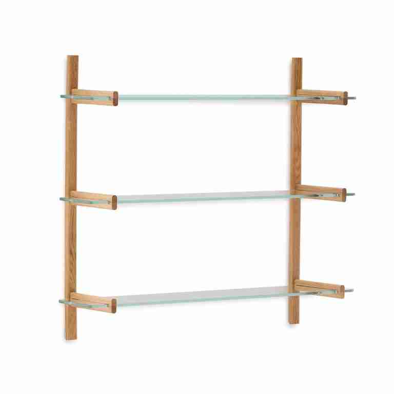 Kave Home Wandrek Sitra Eikenhout en glas, 98 x 110cm - Naturel