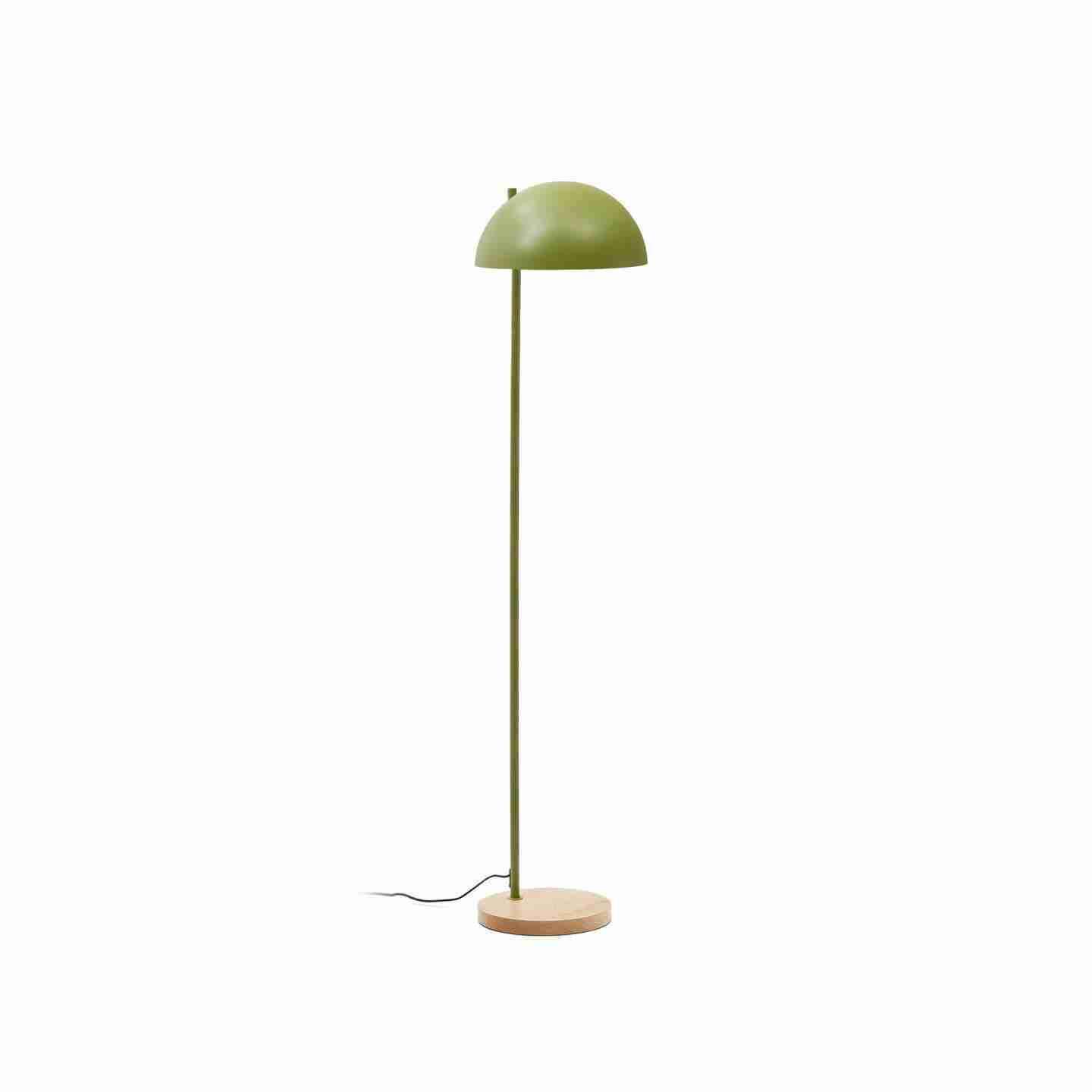 Kave Home Vloerlamp 'Catlar' Essenhout en metaal, kleur Groen