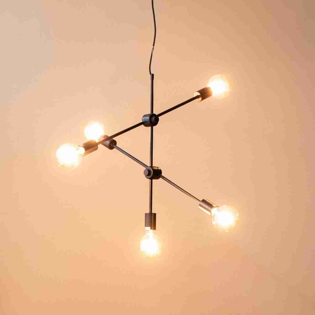 LABEL51 Verstelbare Hanglamp Stilo 5-lamps - Zwart