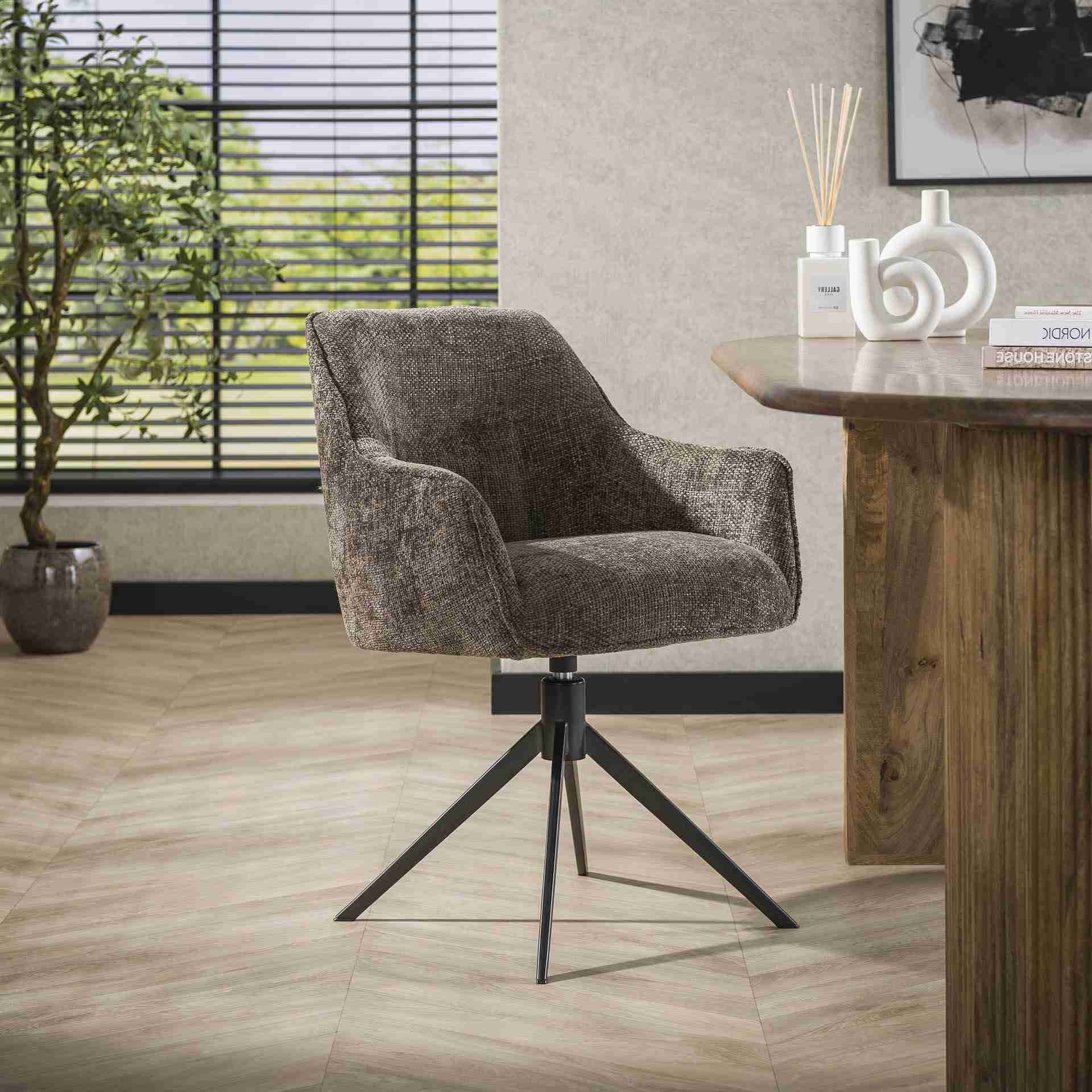 LifestyleFurn Draaibare Eetkamerstoel Lavonne Hoven - Taupe