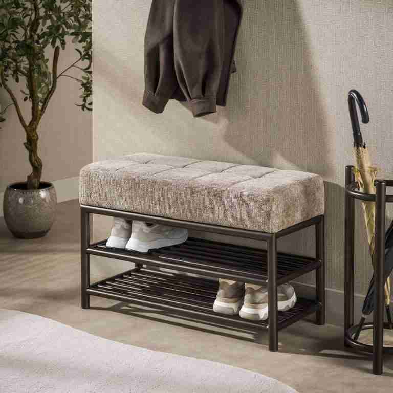 LifestyleFurn Halbankje Rift 85cm - Brons