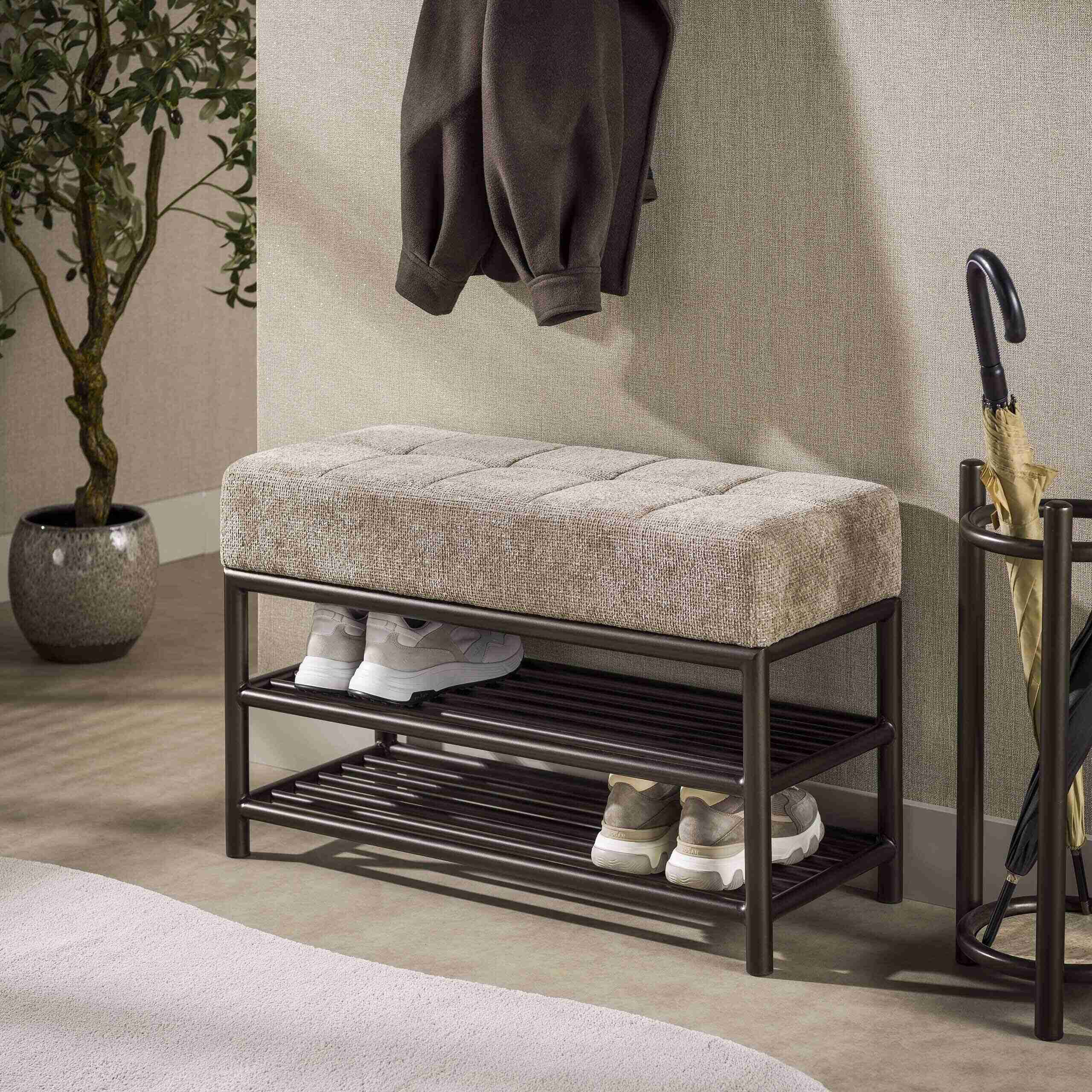 LifestyleFurn Halbankje Rift 85cm - Brons