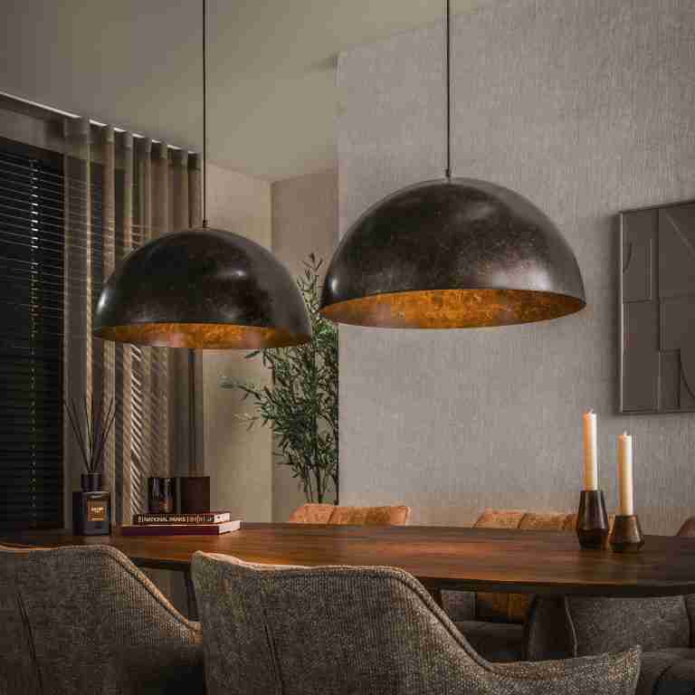 LifestyleFurn Hanglamp Dinand 2-lamps, √ò60cm - Bruin