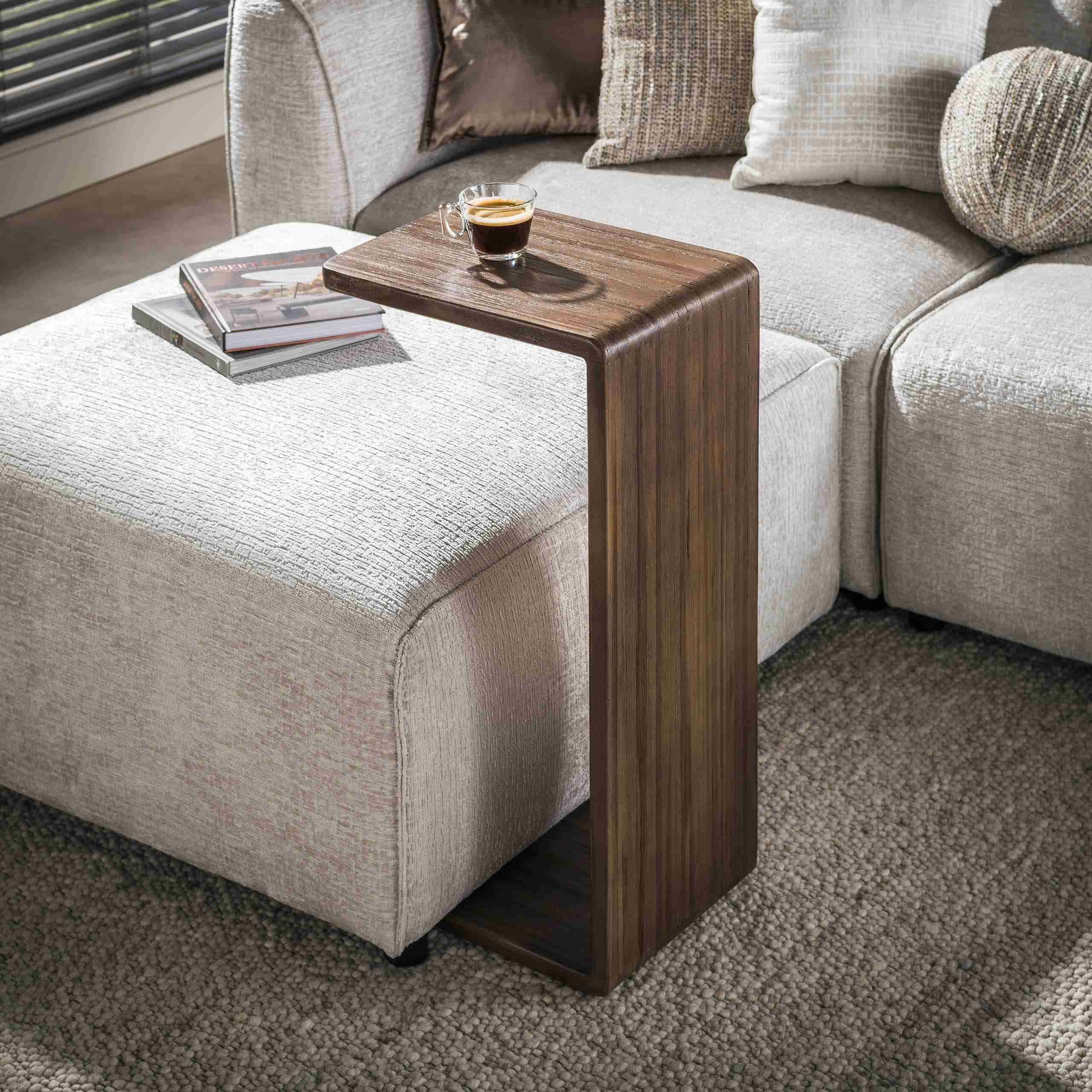 LifestyleFurn Laptoptafel Sadaf Teakhout, 40 x 30cm - Bruin