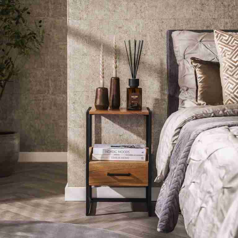 LifestyleFurn Nachtkastje Bethanne Acaciahout - Naturel