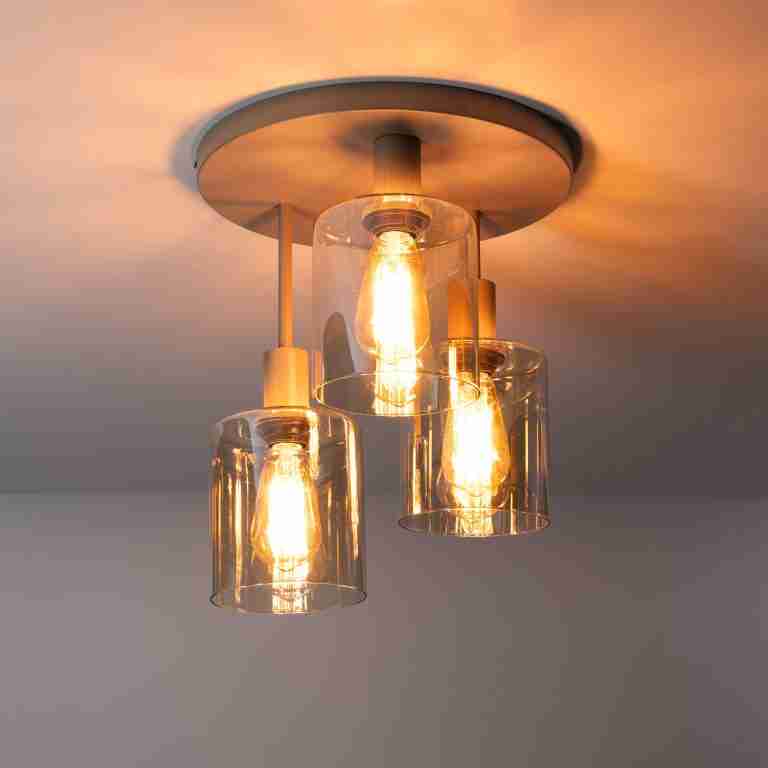 LifestyleFurn Plafondlamp Deatra 3-lamps - Amber/Beige