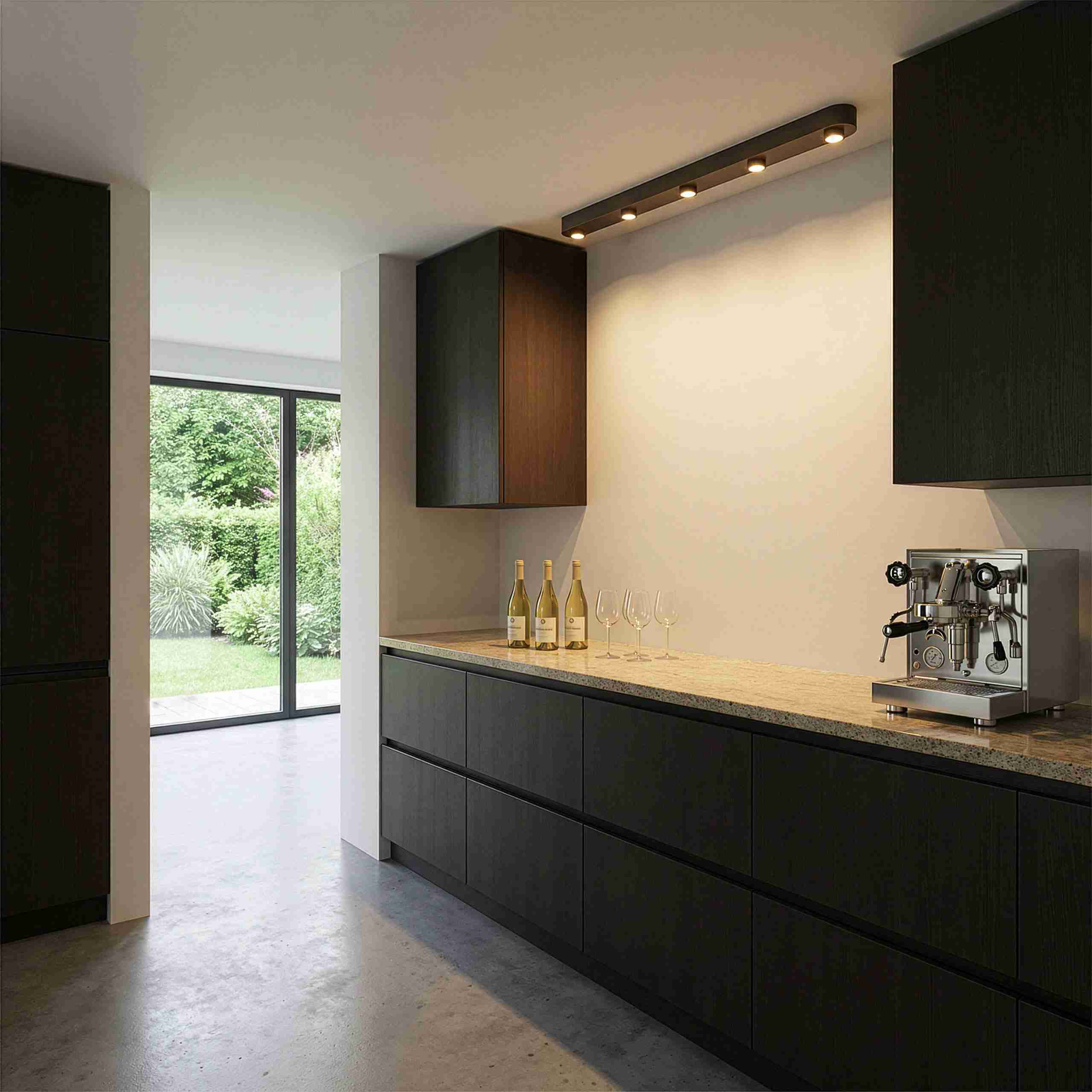 LifestyleFurn Plafondlamp Letonya 5 spots GU10, 135cm - Brons - Boven keuken / bar