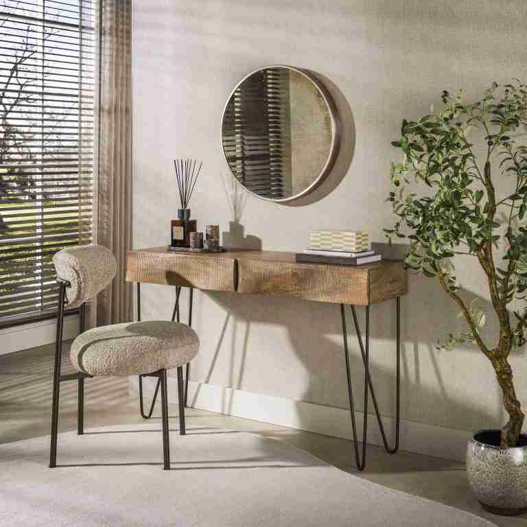 LifestyleFurn Sidetable/Kaptafel Cherity Mangohout, 120cm - Bruin