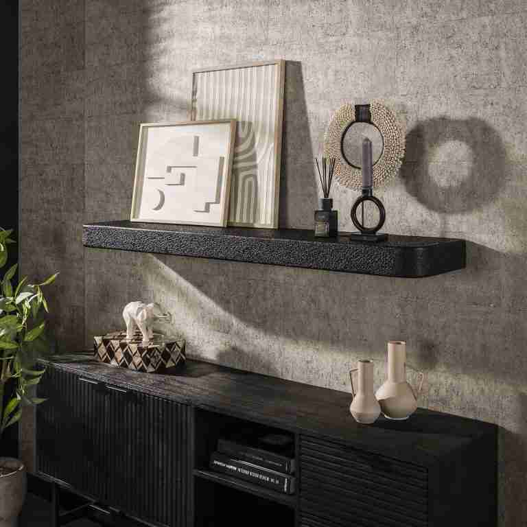 LifestyleFurn Wandplank Doria Metallic, 150cm - Grijs