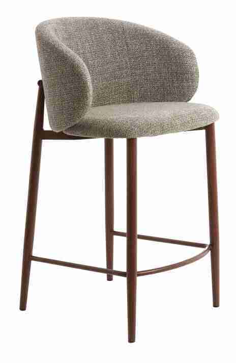 Light & Living Barkruk Aluko Geweven stof - Bruin (zithoogte 64cm)