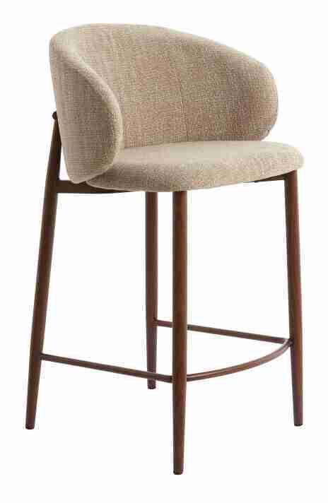 Light & Living Barkruk Aluko Geweven stof - Lichtbruin (zithoogte 64cm)