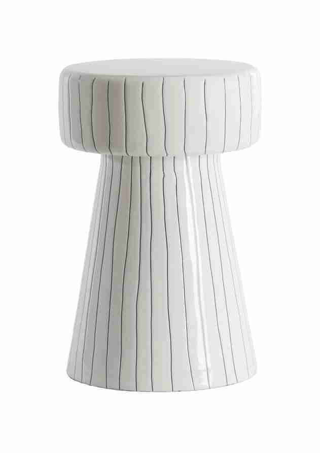 Light & Living Bijzettafel Dakwa 29cm - Wit/Zwart - Rond