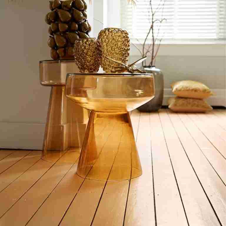 Light & Living Bijzettafel Dakwa √ò37cm - Okergeel - Rond