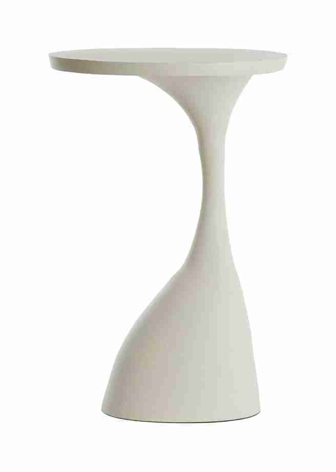 Light & Living Bijzettafel Macau 55cm hoog - Mat Crëme - Rond