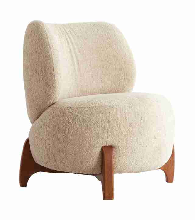 Light & Living Fauteuil Binoa Bouclé - Crëme