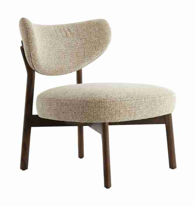 Light & Living Fauteuil Utsira Geweven stof - Crëme/Bruin