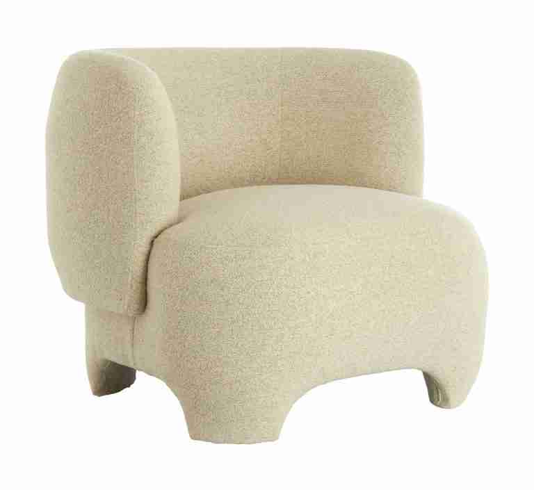 Light & Living Fauteuil Zenica Bouclé - Crëme - Organisch