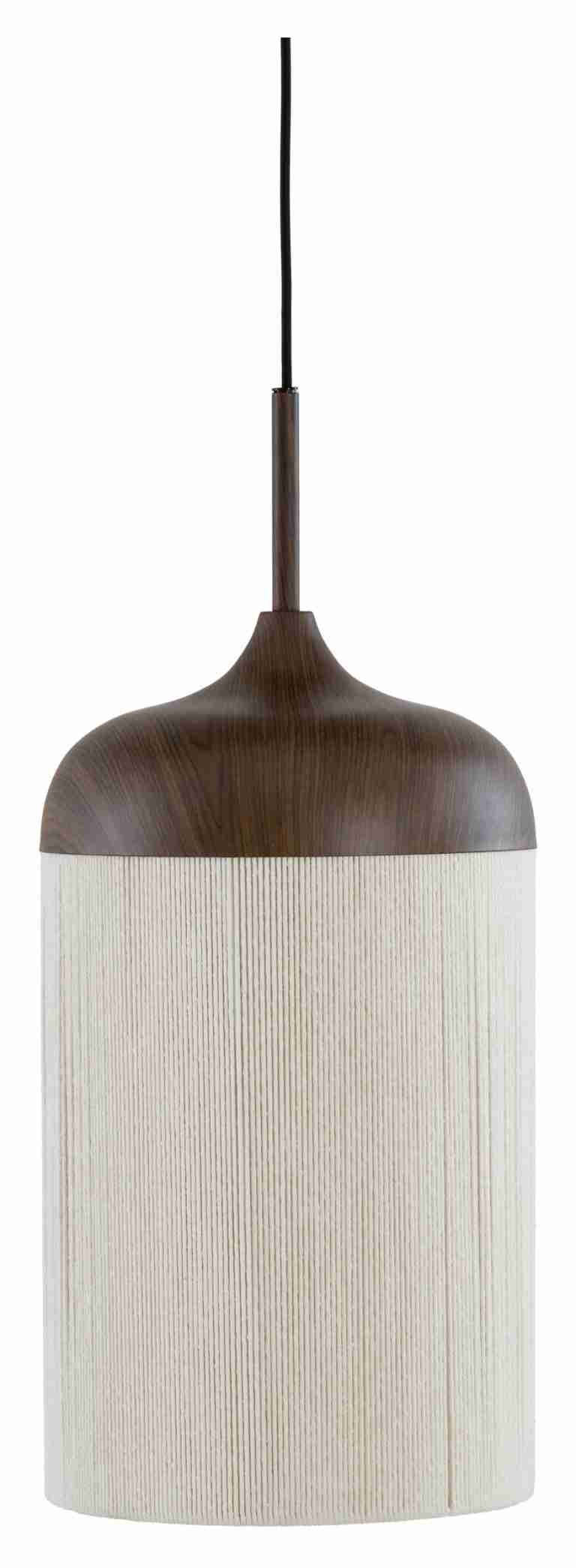Light & Living Hanglamp Dania Houtlook en touw, 28cm - Donkerbruin