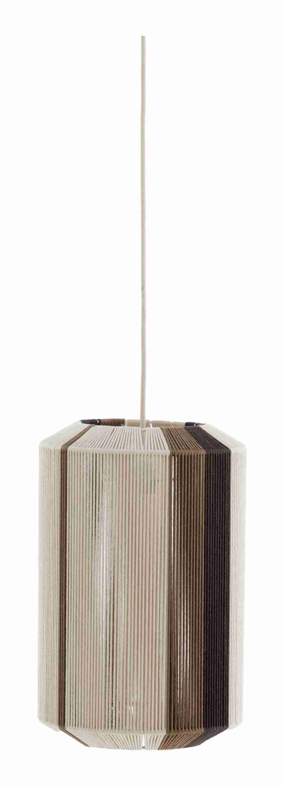 Light & Living Hanglamp Kozana Textiel, √ò30cm - Crëme/Donkerbruin - Rond