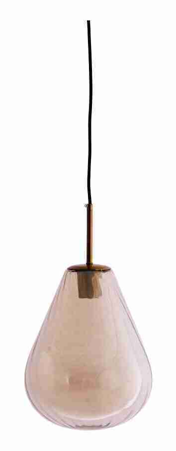 Light & Living Hanglamp Leona Glas, √ò25cm - Amber - Rond