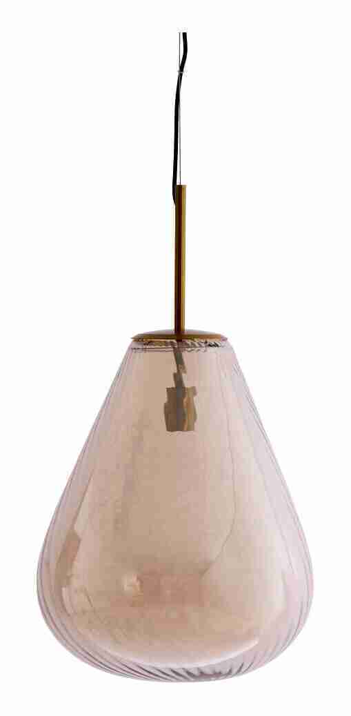 Light & Living Hanglamp Leona Glas, √ò40cm - Amber - Rond