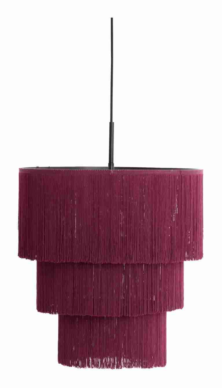 Light & Living Hanglamp Malaika 3-lamps, √ò45cm - Donkerpaars - Rond