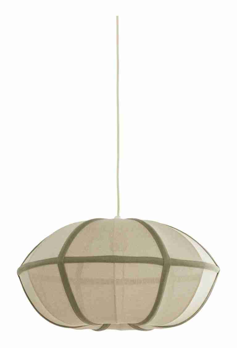 Light & Living Hanglamp Mirelys √ò49cm - Naturel/Olijfgroen - Rond