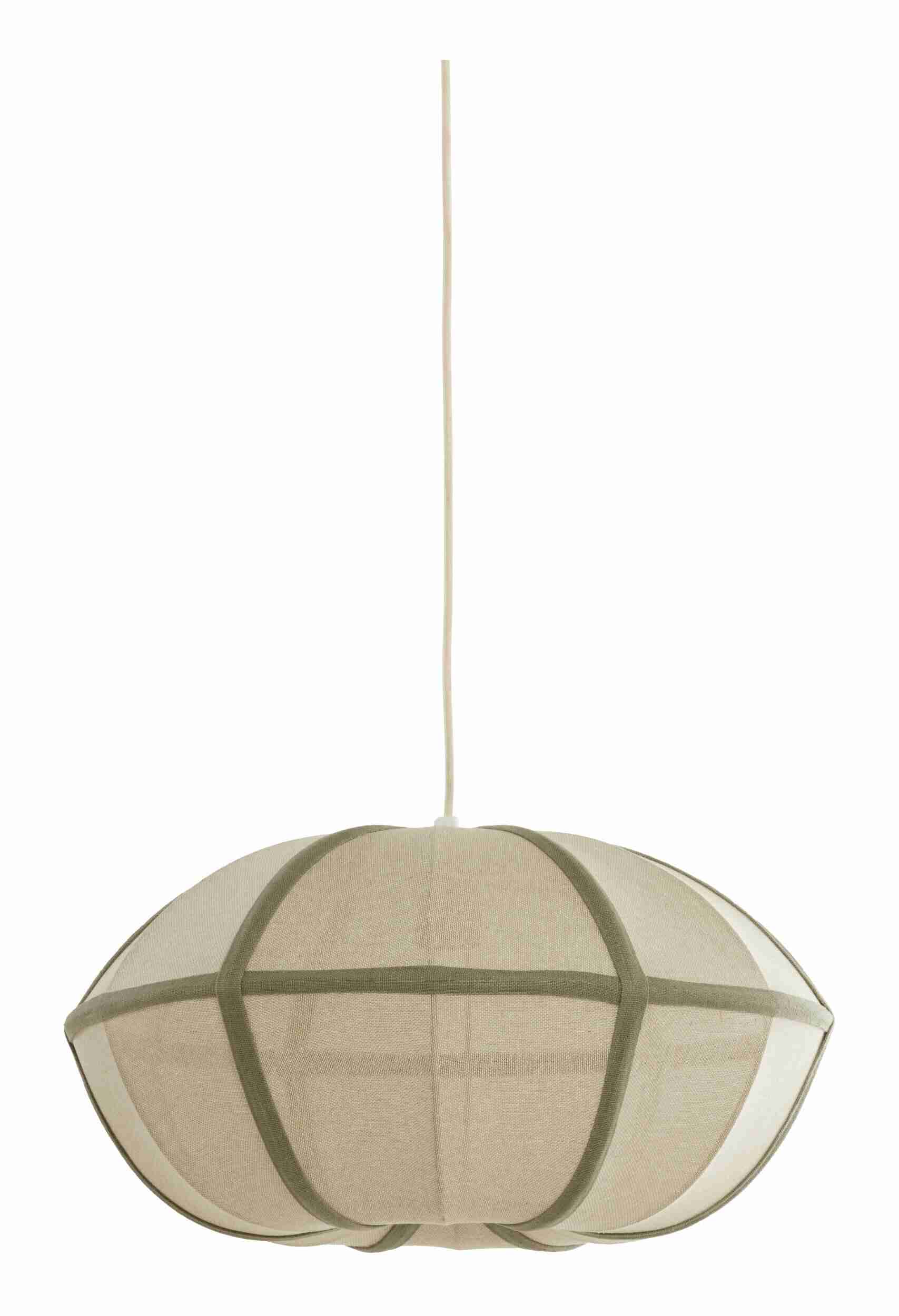 Light & Living Hanglamp Mirelys √ò49cm - Naturel/Olijfgroen - Rond