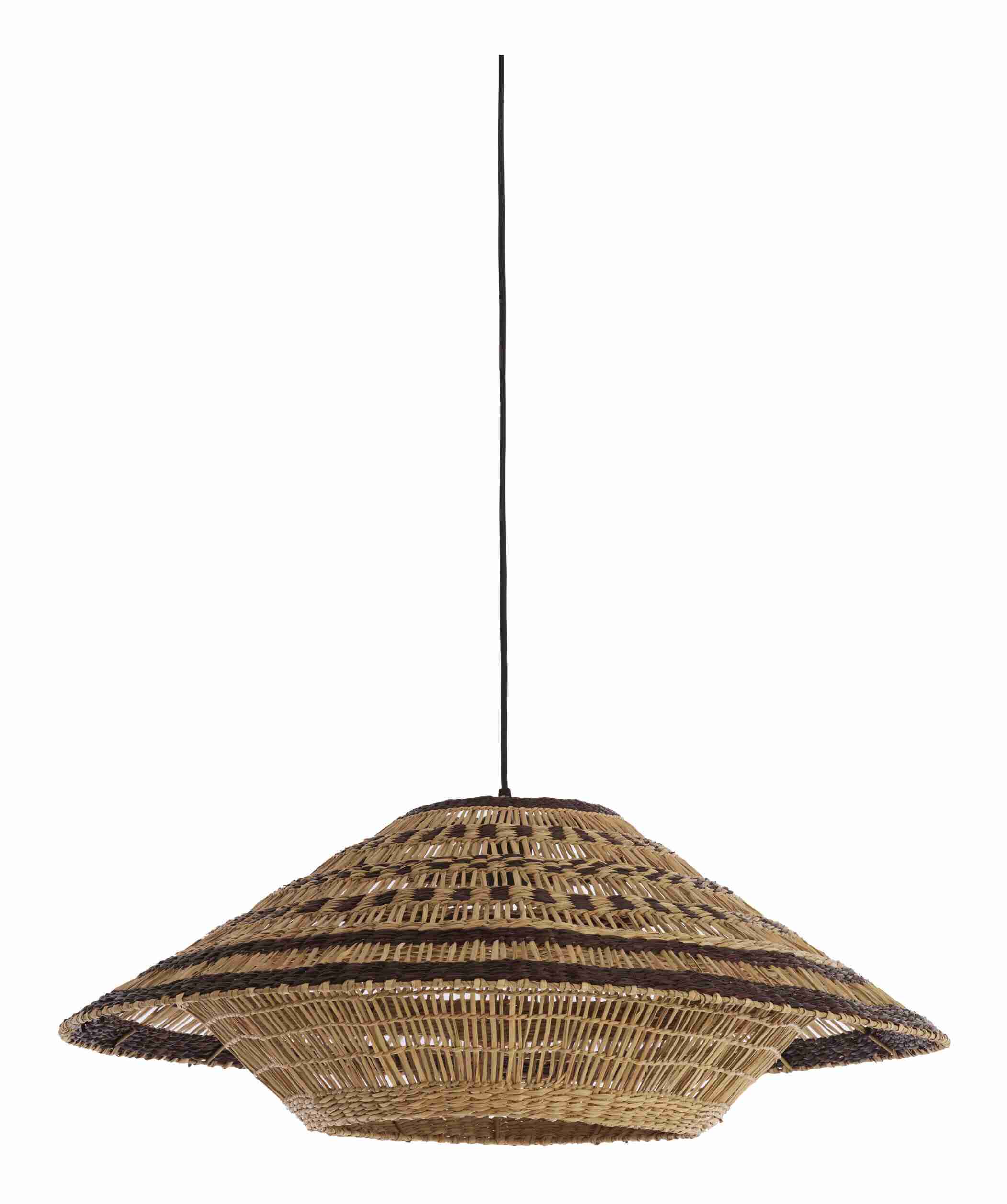 Light & Living Hanglamp Owana Zeegras, √ò80cm - Naturel/Bruin - Rond