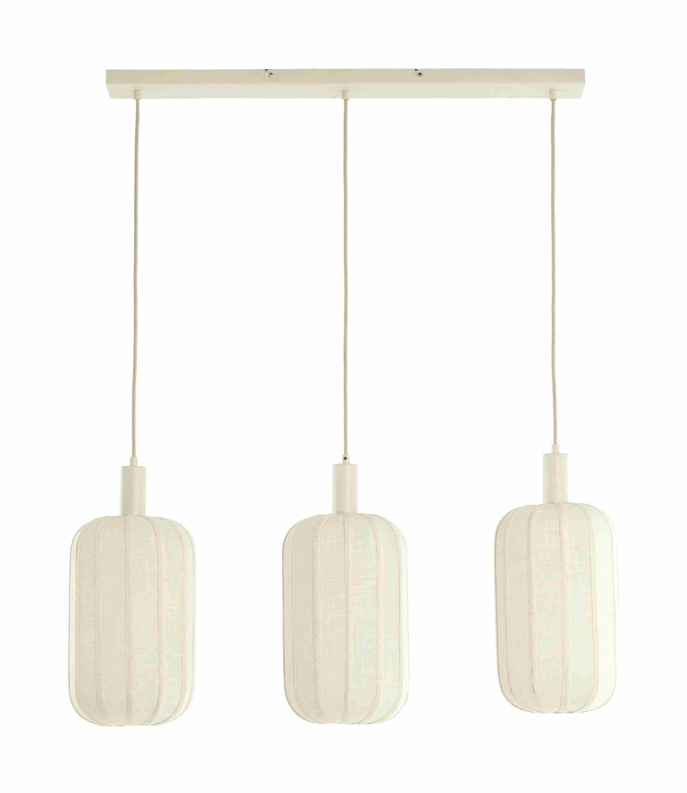 Light & Living Hanglamp Tufia 3-lamps, Linnen - Crëme
