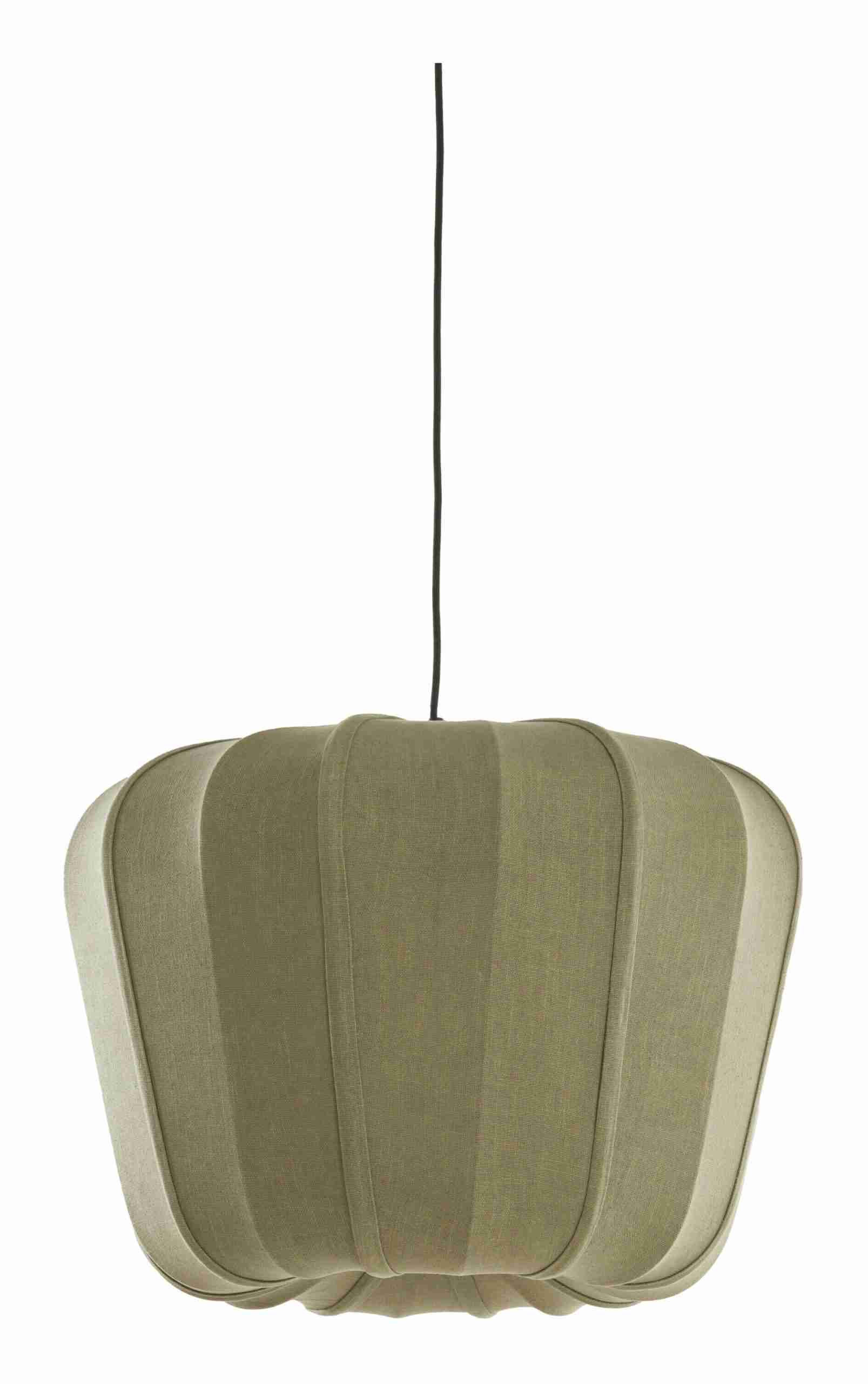 Light & Living Hanglamp Zubedo Textiel, √ò60cm - Olijfgroen - Rond