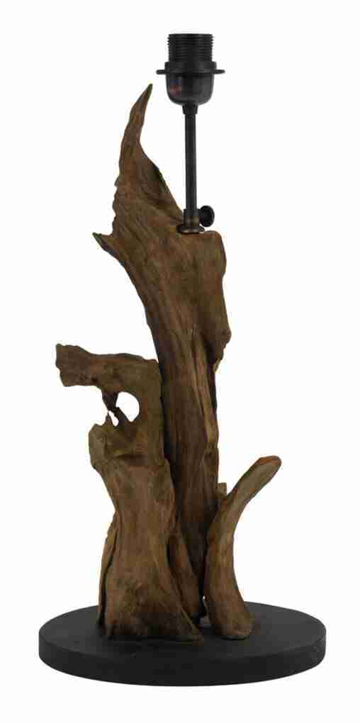 Light & Living Lampvoet Ikal Hout, 50cm - Naturel/Bruin (excl. kap) - Rond