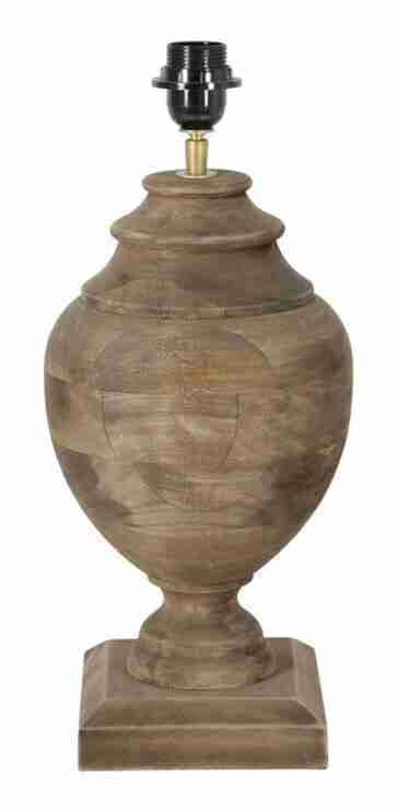 Light & Living Lampvoet Milazzo Hout, 45cm - Weather Barn (excl. kap) - Vierkant