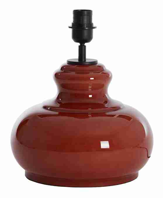 Light & Living Lampvoet Verde Glas, 33cm - Bruin (excl. kap) - Organisch