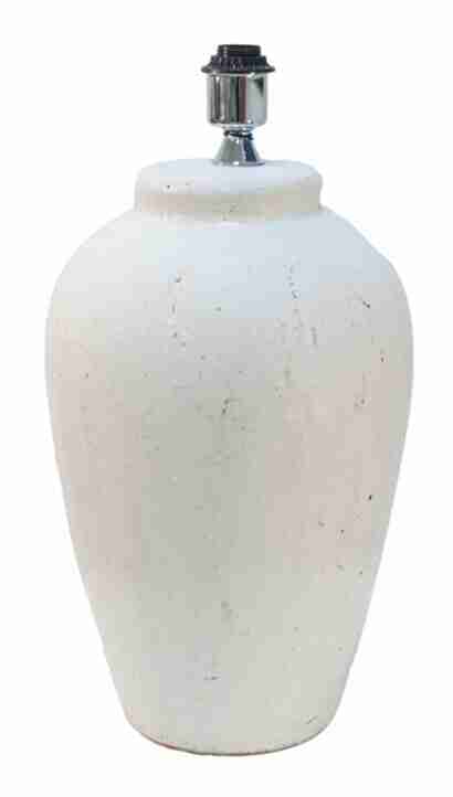 Light & Living Lampvoet Vesuvius Keramiek, 55cm - Wit (excl. kap) - Rond