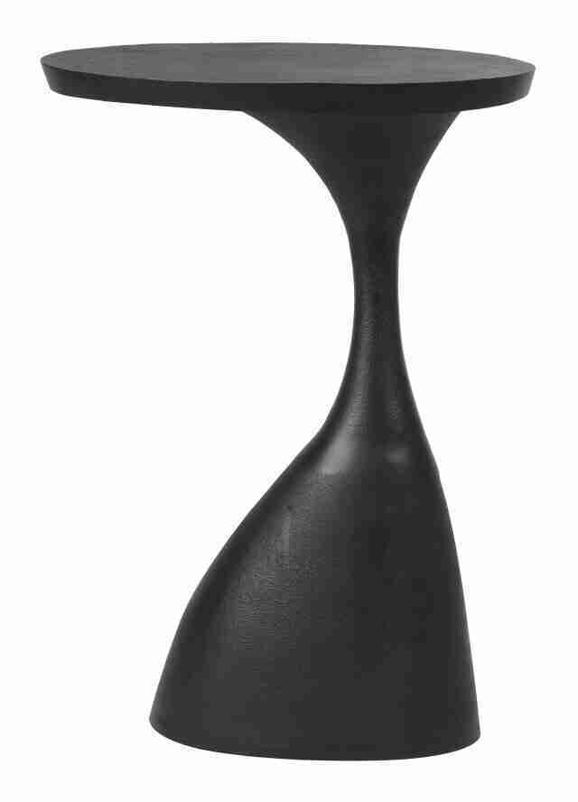 Light & Living Ovale Bijzettafel Macau 40 x 33cm - Mat Zwart - Ovaal