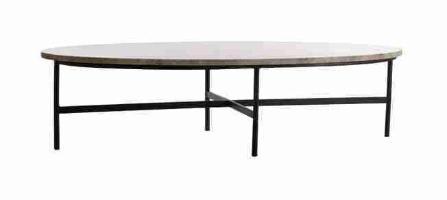 Light & Living Ovale Salontafel Loes Marmer, 140 x 65cm - Bruin - Ovaal