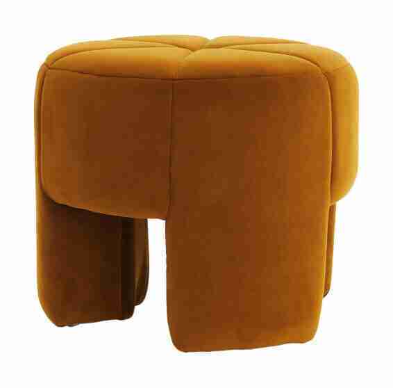 Light & Living Poef Batoemi Velvet, √ò51cm - Okergeel - Rond