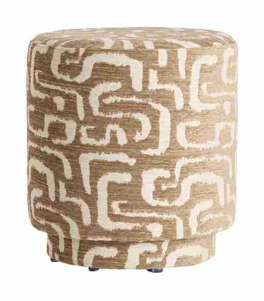 Light & Living Poef Davonte √ò40cm - Groengrijs/Beige - Rond